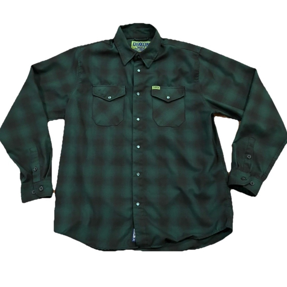 Dixxon Absinthe‎ Green Flannel Shirt Men's Large